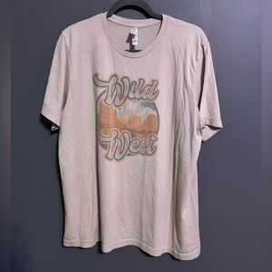 Bella + canvas Wild West graphic beige western tee shirt size XL